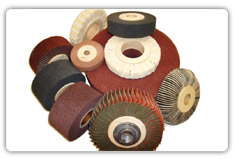 Scotch brite or fibral circular brushes and buffers